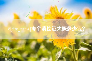 临邑考个消控证大概多少钱？