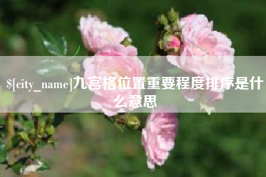 临邑九宫格位置重要程度排序是什么意思