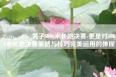 临邑男子5000米长跑决赛-更是对5000米长跑决赛策略与技巧完美运用的体现
