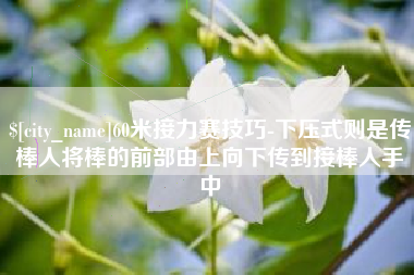 临邑60米接力赛技巧-下压式则是传棒人将棒的前部由上向下传到接棒人手中